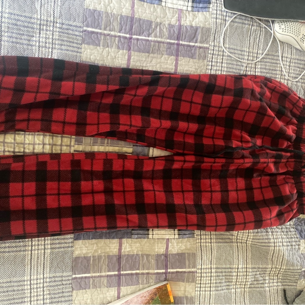 Plaid Lounge Pants - Red and Black
